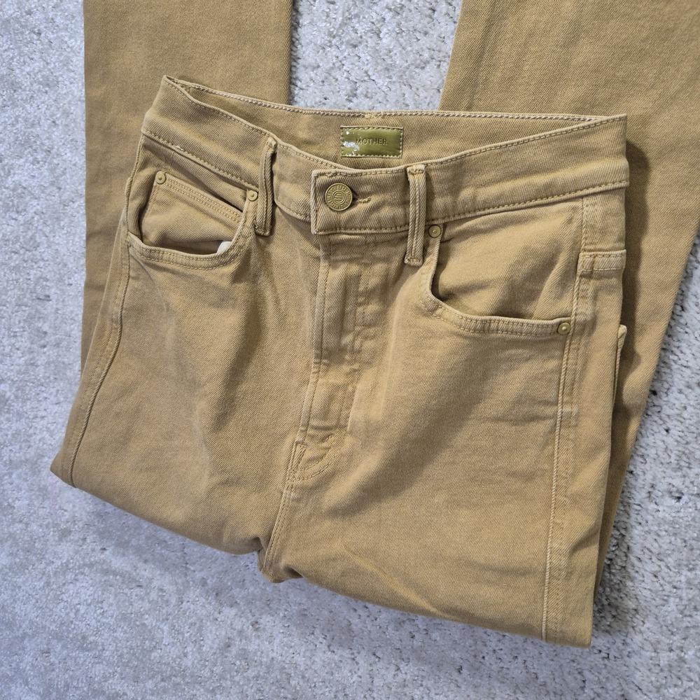 Mother Jeans High Waisted Smokin Double Ankle Gold ACTUAL 26/28 Stretch Hippie